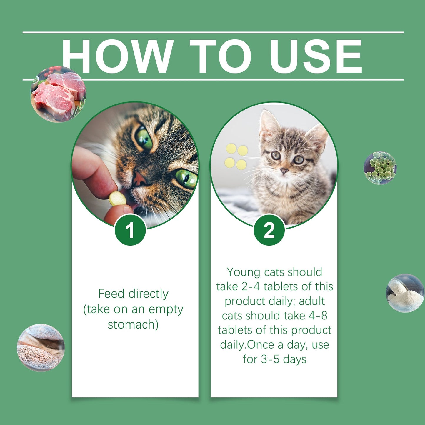 Cat Grass Fiber Tablets for Cats