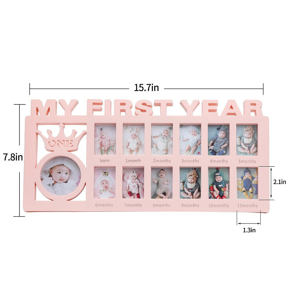 12-Month Baby Growth Record Korean Style Photo Frame