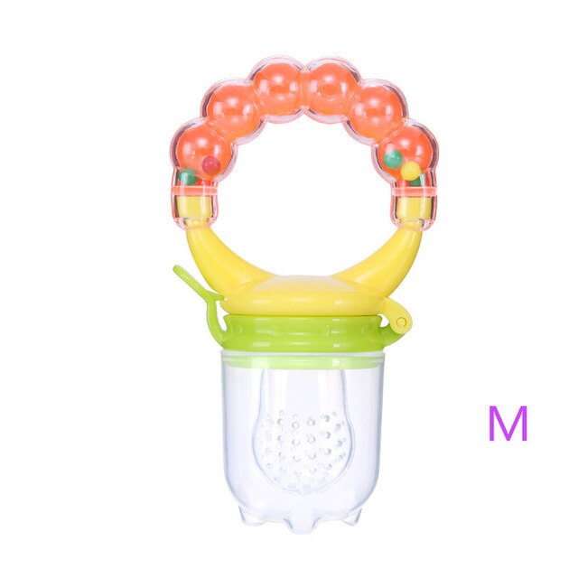 Baby Fruit Feeder Pacifier with Hand Bell Toy