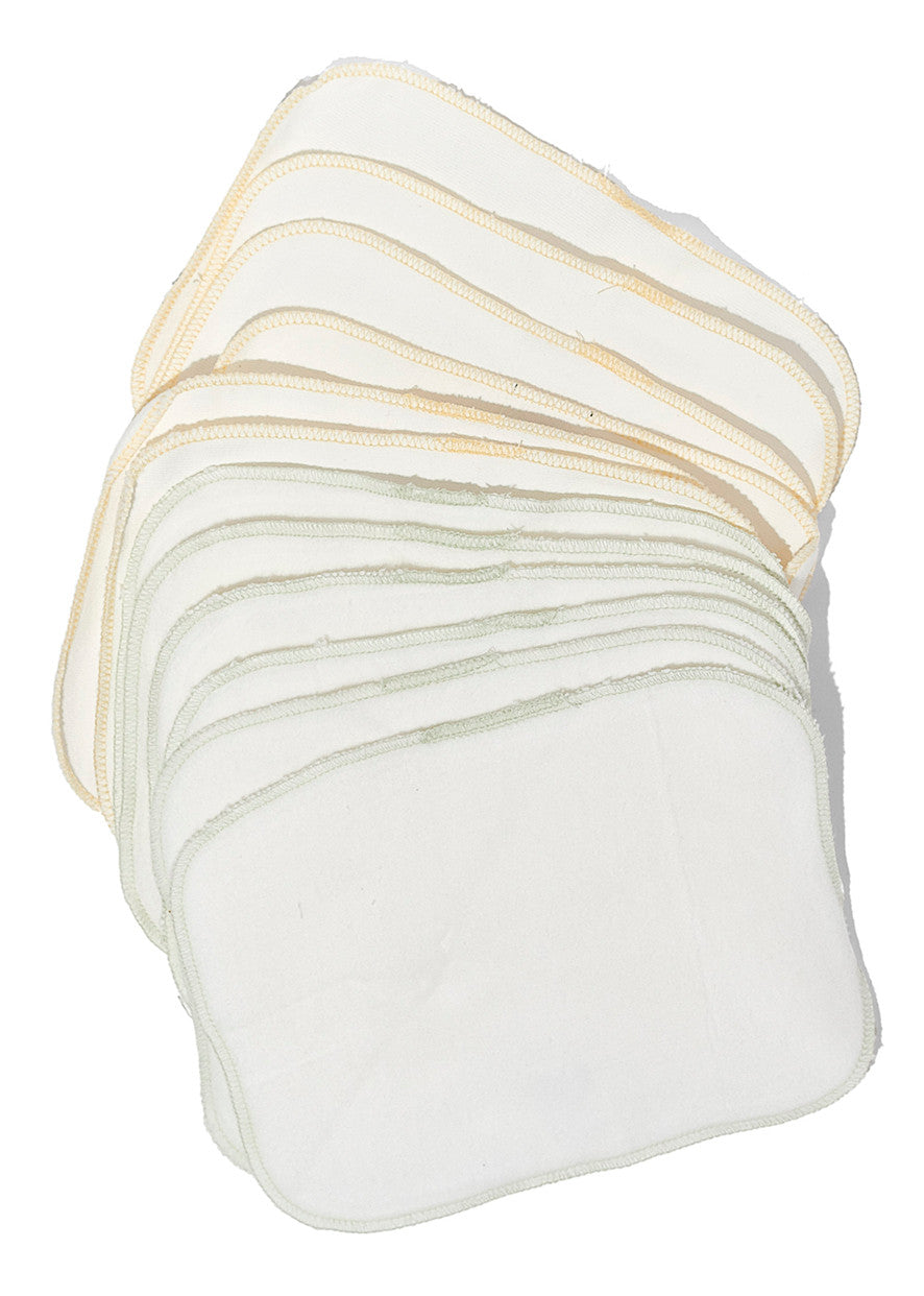 California Baby Organic Brushed Cotton Wash Cloths - Pack of 12