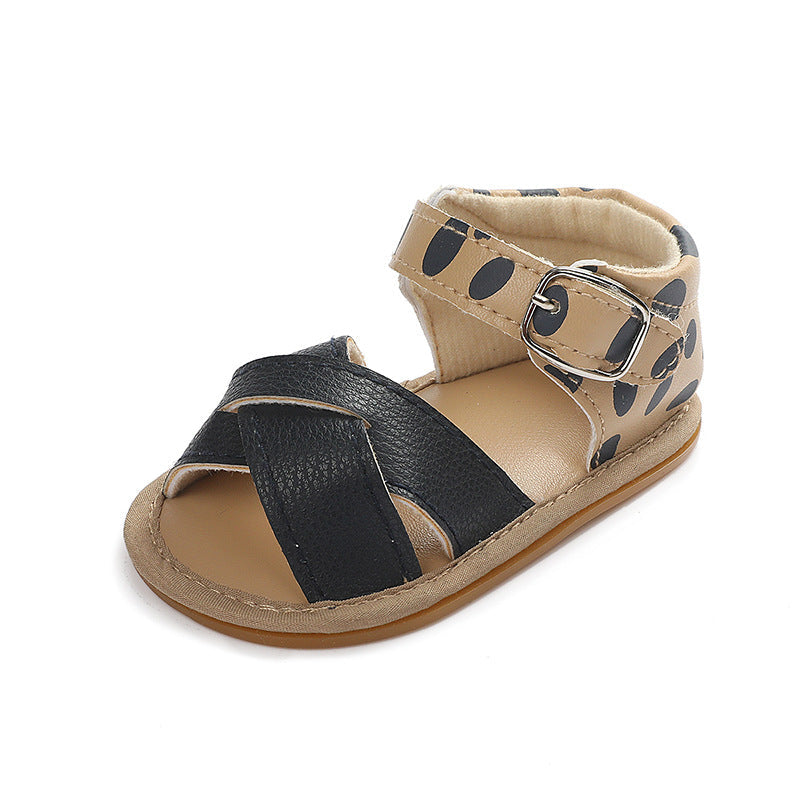 PU Baby Girl Sandals with PVC-Rubber Soles