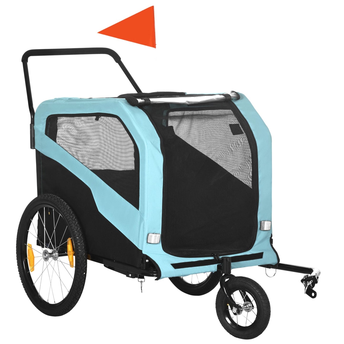Aosom 2-in-1 Large Dog Bike Trailer & Pet Stroller (up to 66 lbs)