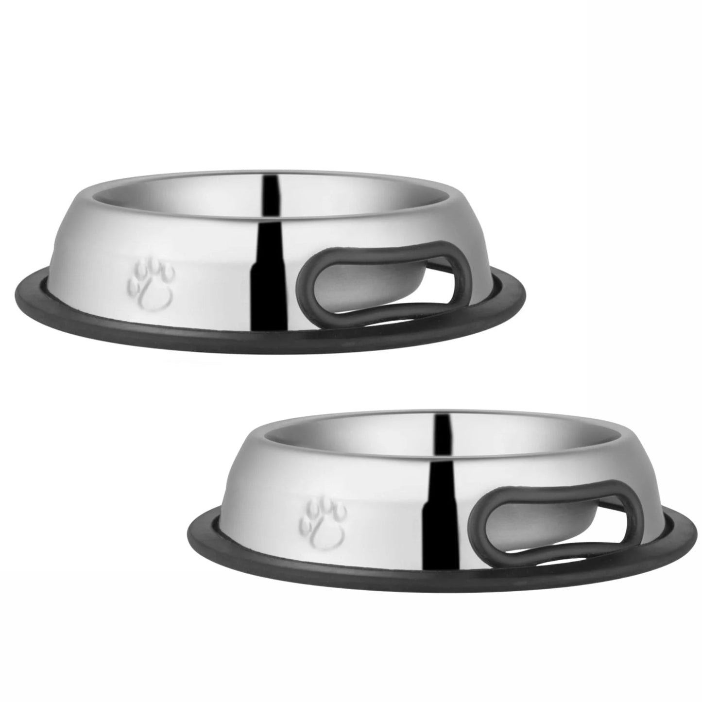 Jeffers Pet Embossed No-Tip Anti-Skid Stainless Steel Pet Bowl