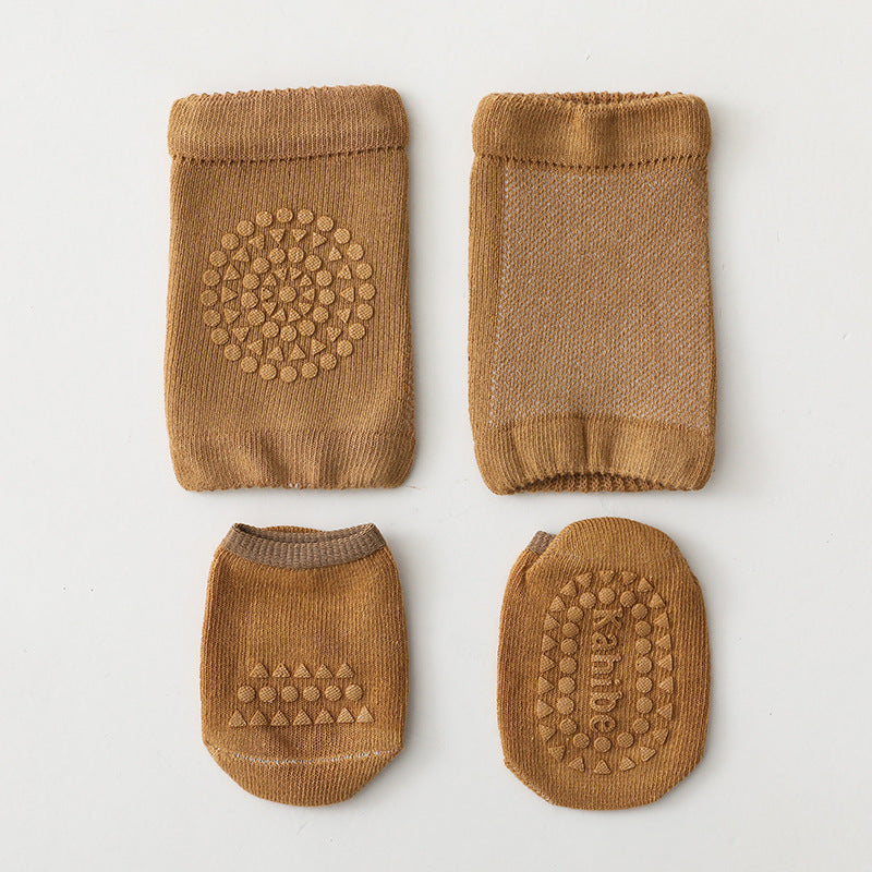 Cotton Baby Socks and Knee-Pad Set