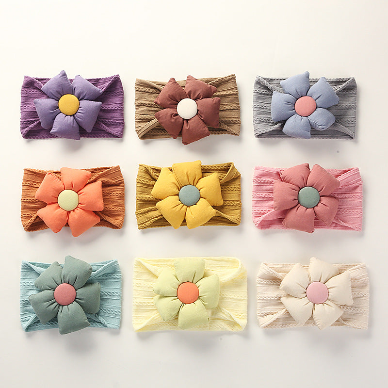 Sofy Nylon Flower Baby Headband, Non-Scratch