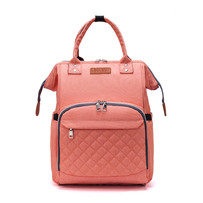 Lequeen Large Capacity USB Diaper Bag Travel Backpack