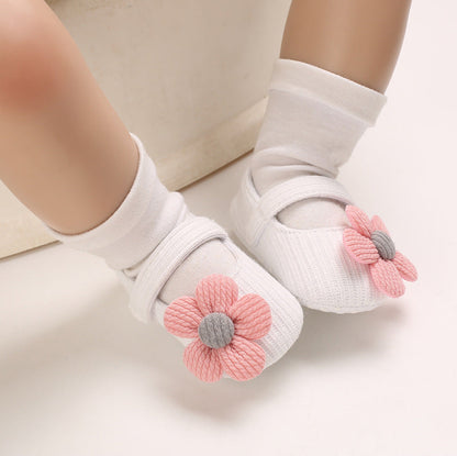 Cotton Baby Girl Shoes with Velcro Closures