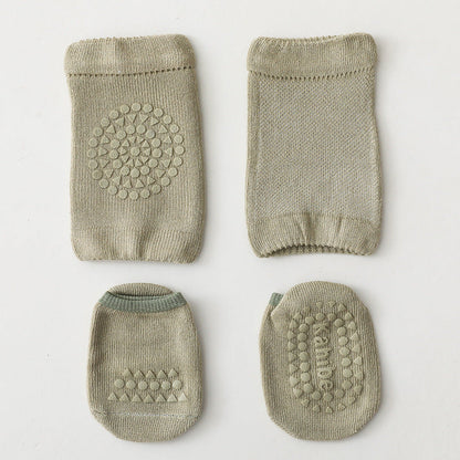 Cotton Baby Socks and Knee-Pad Set