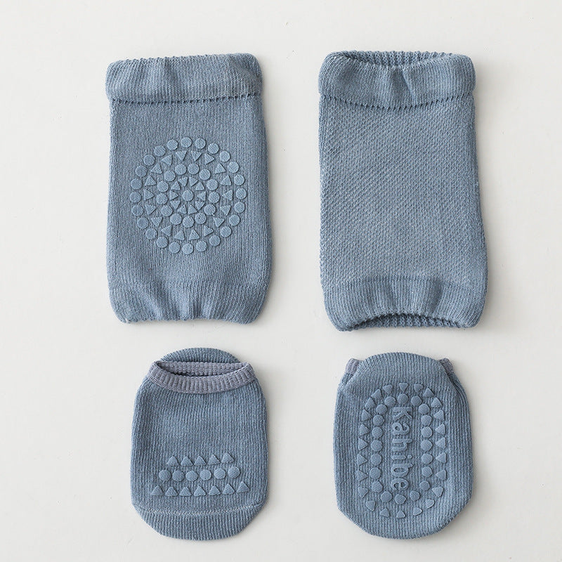 Cotton Baby Socks and Knee-Pad Set