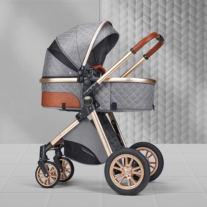 Lightweight Folding Two-Way Shock-Absorbing Baby Stroller