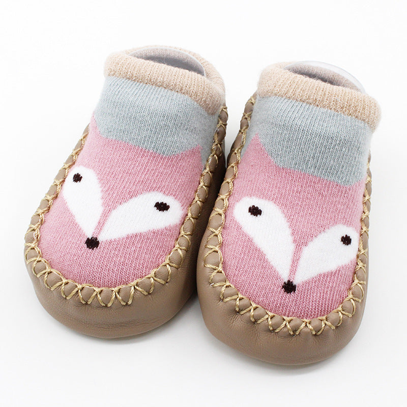 Cartoon Cotton Baby Sock-Shoes with Soft Soles