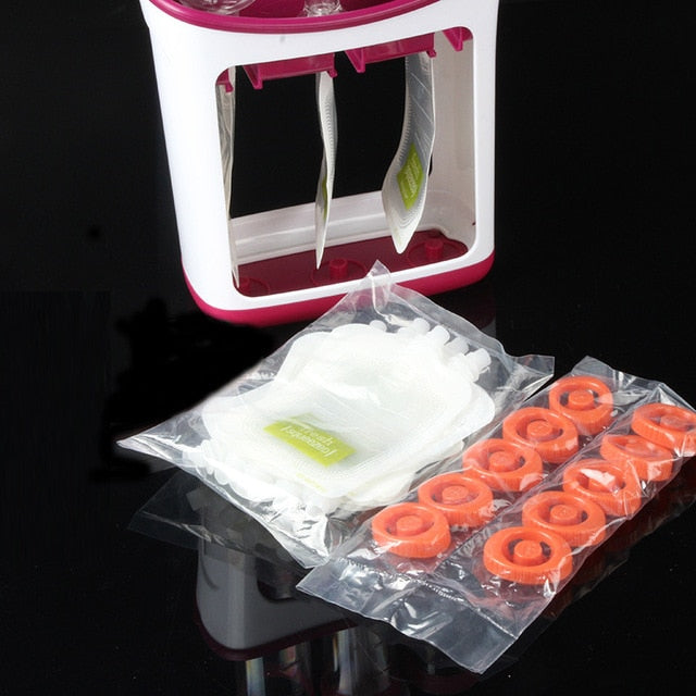 Baby Food Squeeze Station with Reusable Pouches