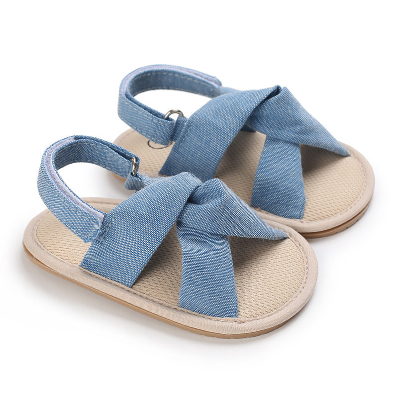 Baby Girl Cotton Summer Sandals with Velcro