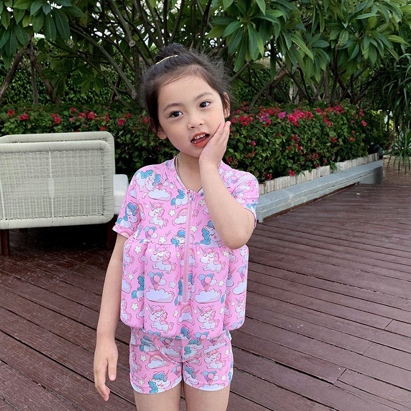 Kids Buoyancy Float Vest One-Piece Swimsuit