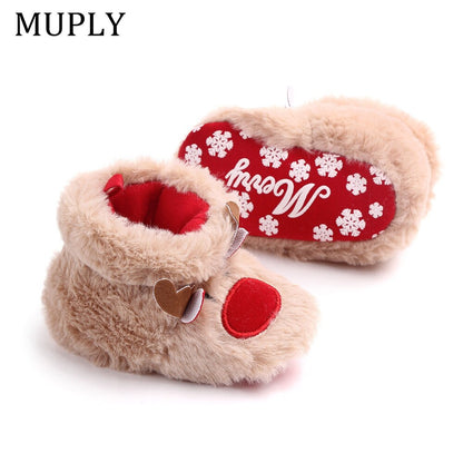 Christmas Elk Cotton Baby Winter Shoes