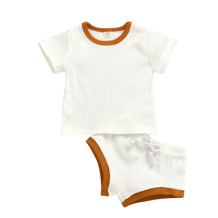 Baby Ribbed Short-Sleeve Top & Shorts Set