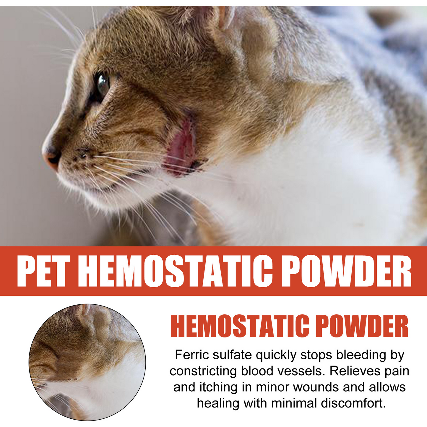 Pet Hemostatic Styptic Wound Healing Powder