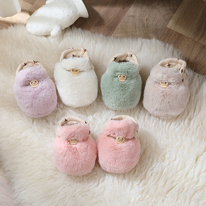 Plush Fleece Baby Winter Booties with Soft Soles
