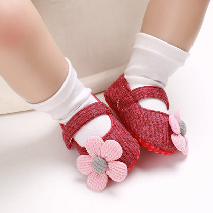 Cotton Baby Girl Shoes with Velcro Closures