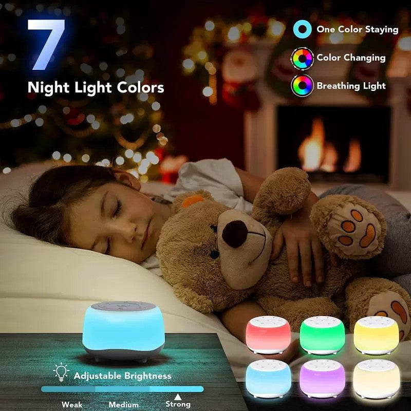 Portable White Noise Sound Machine & Night Light for Baby