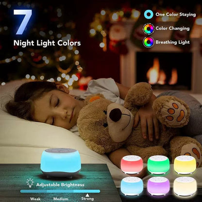 Portable White Noise Sound Machine & Night Light for Baby