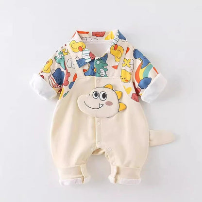 Unisex Cotton Doodle Long-Sleeve Baby Romper