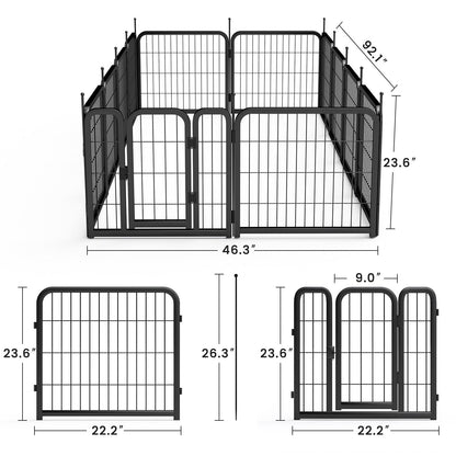 12 piece Portable Indoor & Outdoor Dog Fence, 24 inch