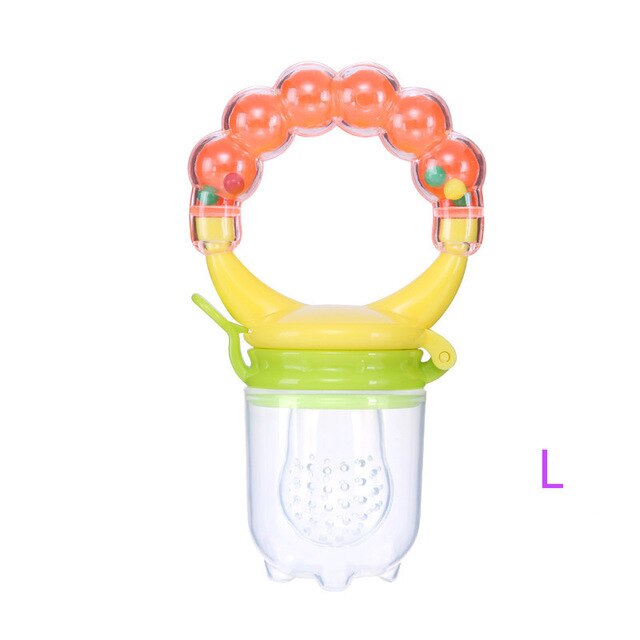 Baby Fruit Feeder Pacifier with Hand Bell Toy