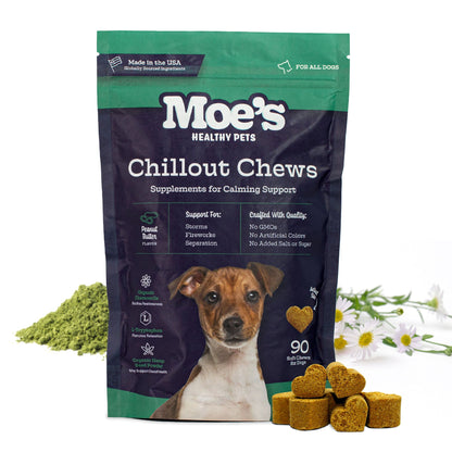 Moe's Chillout Chews - Dog Calming Supplements with Hemp & Chamomile