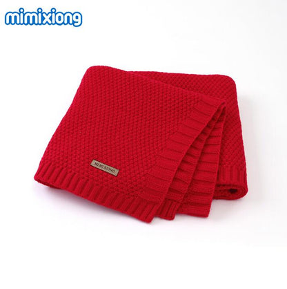 Knitted Acrylic Baby Blanket, 100 × 80 cm