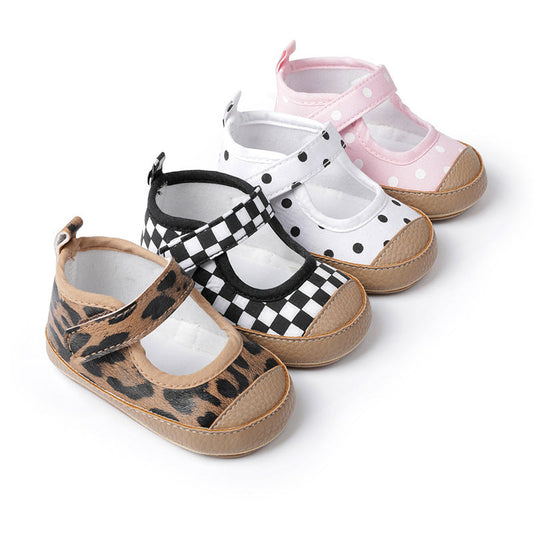 Baby Girl Velcro Shoes with PVC Soles