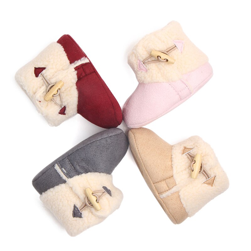 Plush-Lined Baby & Toddler Winter Ankle Boots with Buckle