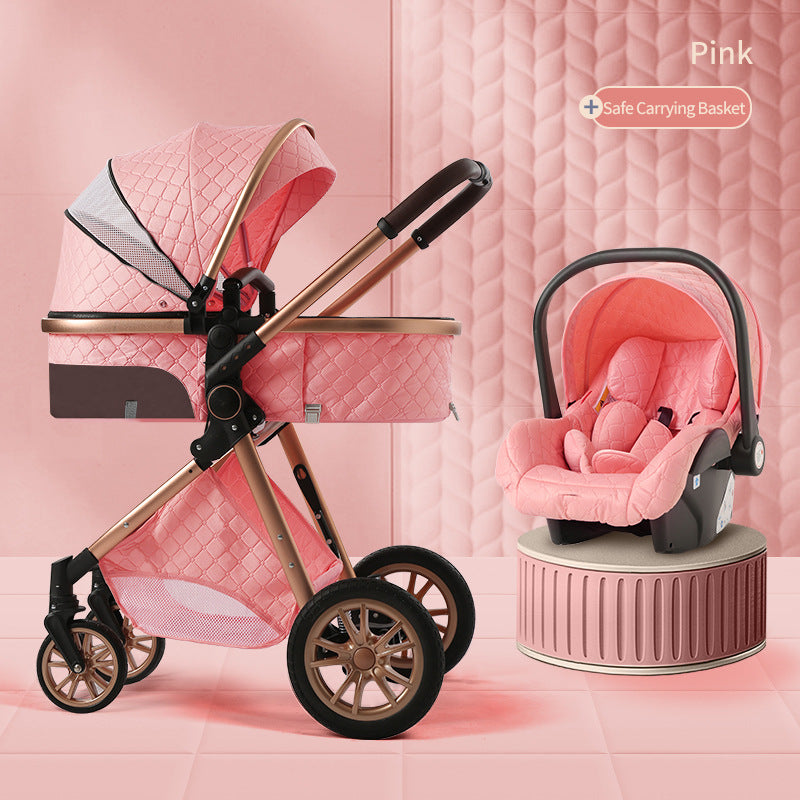 Lightweight Folding Two-Way Shock-Absorbing Baby Stroller