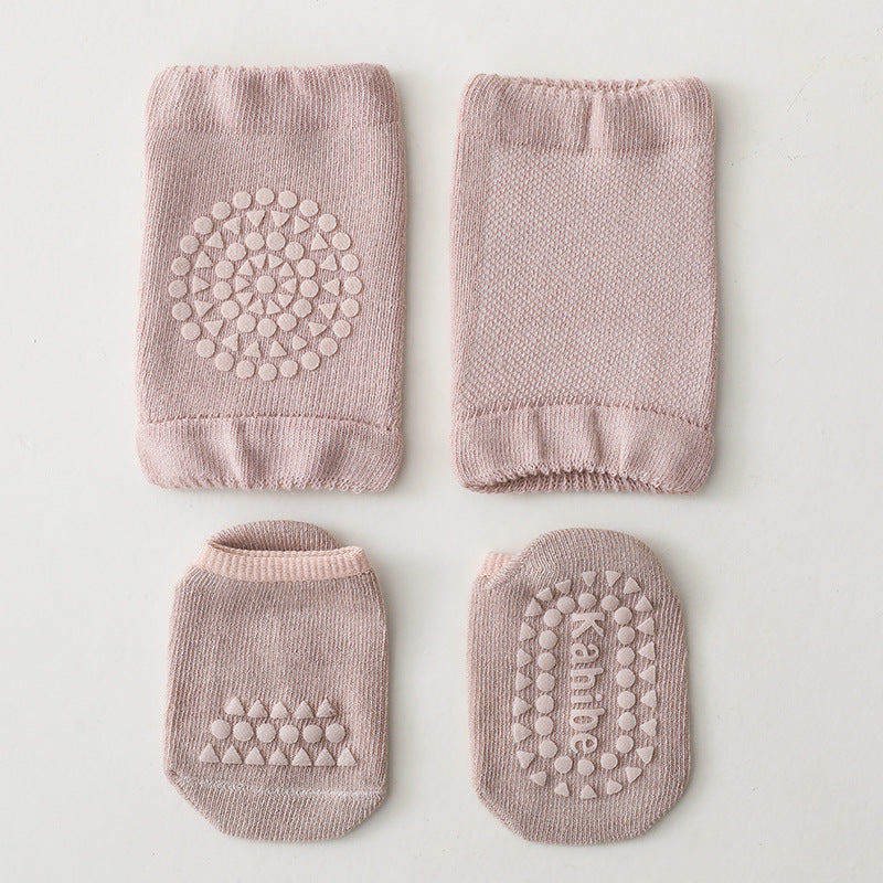 Cotton Baby Socks and Knee-Pad Set