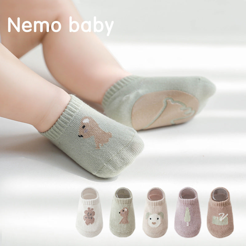 Cartoon Combed-Cotton Baby & Kids' Boat Socks