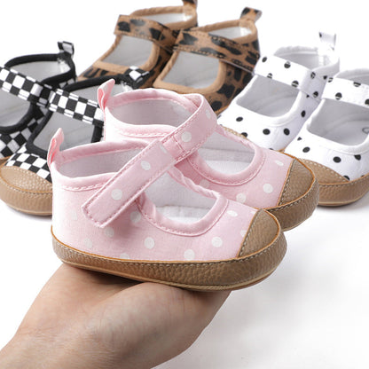 Baby Girl Velcro Shoes with PVC Soles