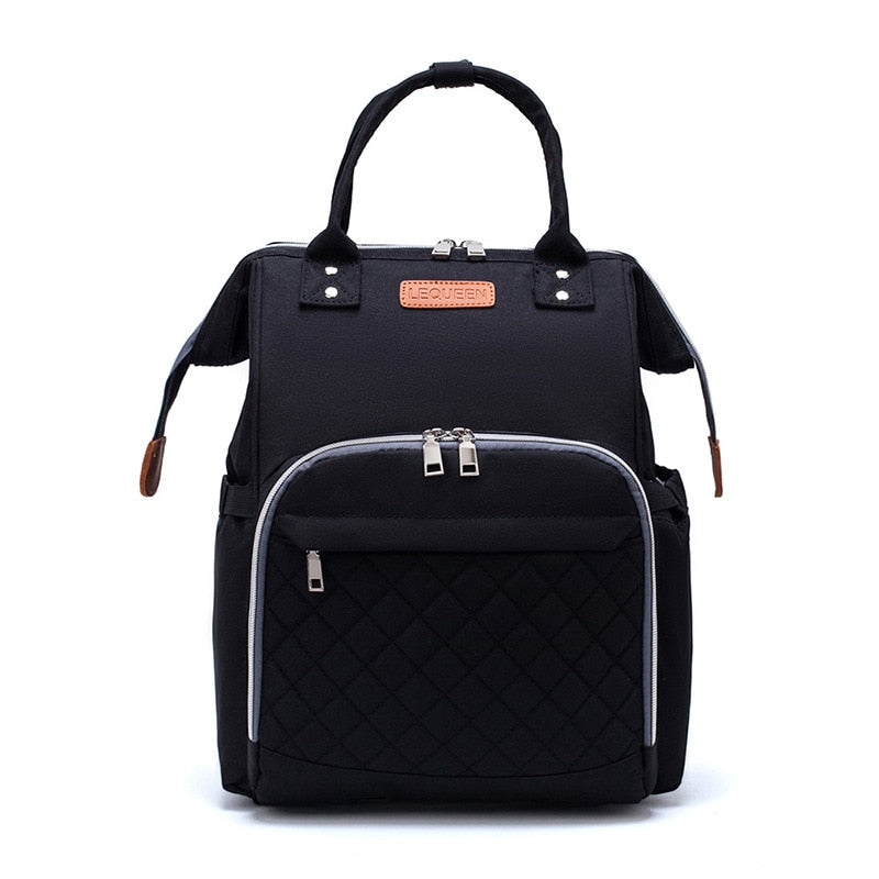 Lequeen Large Capacity USB Diaper Bag Travel Backpack