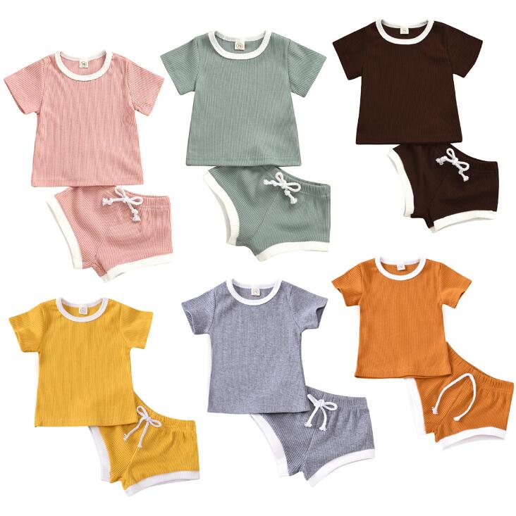 Baby Ribbed Short-Sleeve Top & Shorts Set