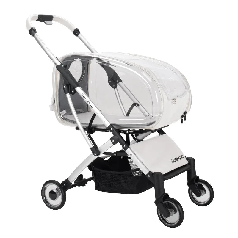 Foldable 4-Wheel Pet Dog & Cat Stroller (up to 15kg)