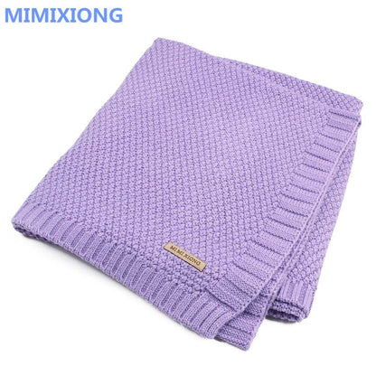 Knitted Acrylic Baby Blanket, 100 × 80 cm