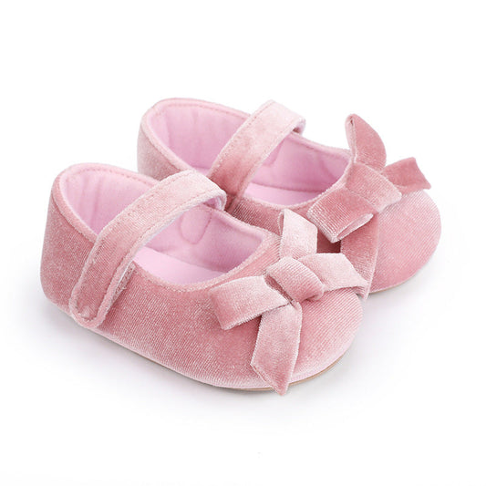 Baby Girl Flannel Dress Shoes with Soft Soles