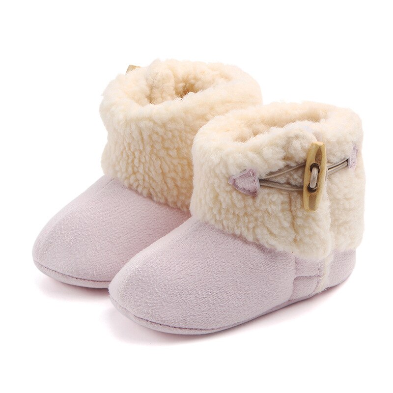 Plush-Lined Baby & Toddler Winter Ankle Boots with Buckle