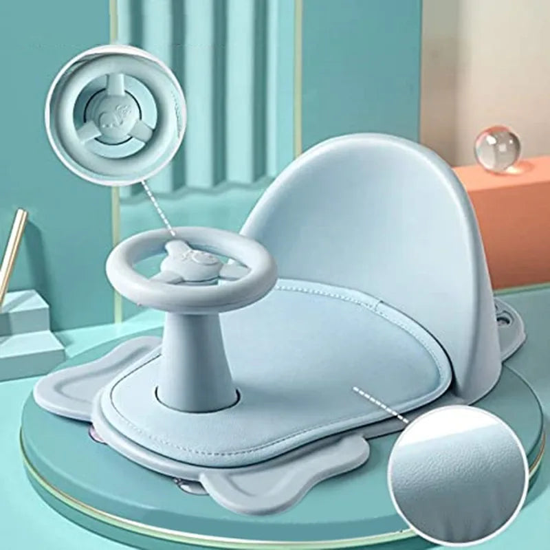 Foldable Baby Shower Basin With Seat & Anti-Slip Pad