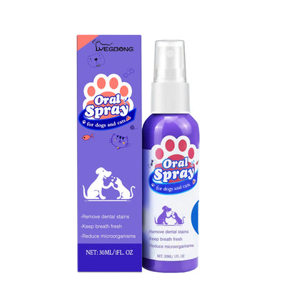 Pet Dental Mouth Spray for Cats & Dogs- Fresh Breath & Plaque Remover