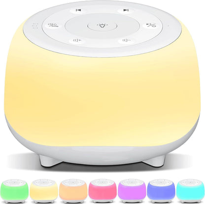 Portable White Noise Sound Machine & Night Light for Baby
