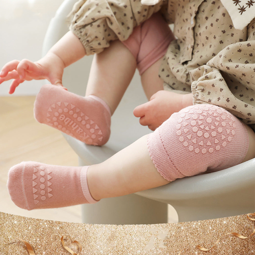 Cotton Baby Socks and Knee-Pad Set