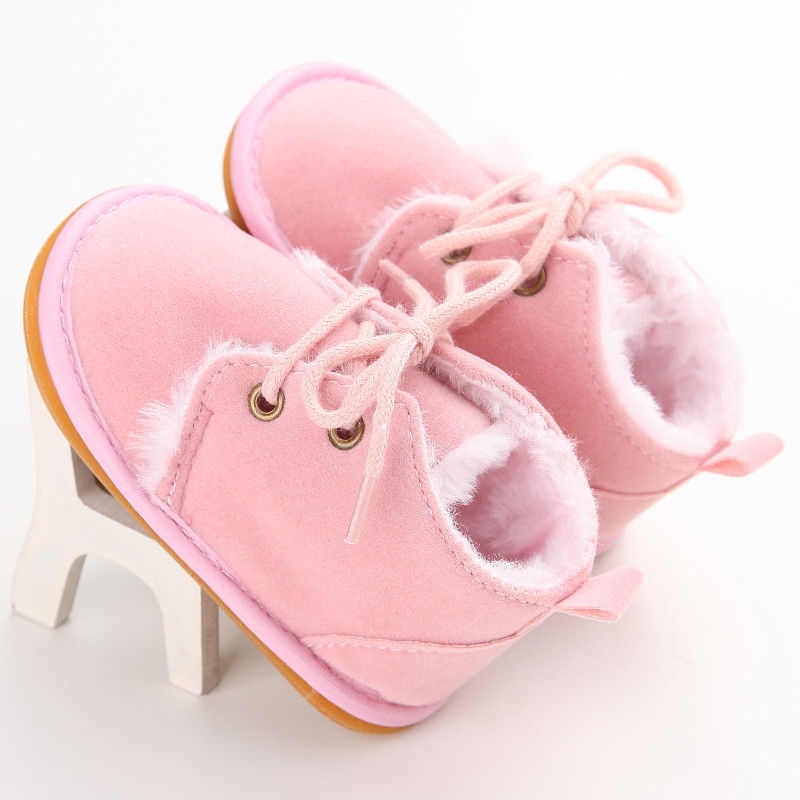 Lace-Up Cotton Baby Ankle Booties