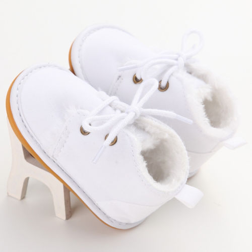 Lace-Up Cotton Baby Ankle Booties
