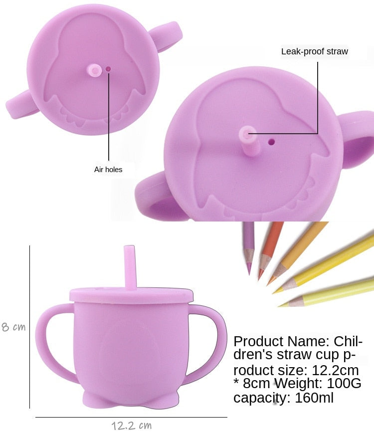 Silicone Sippy Cup with Lid for Baby & Toddler Learning