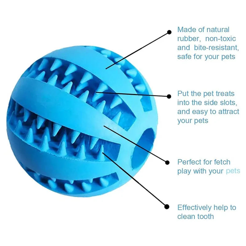 Interactive Rubber Chew Ball Toy for Cats & Dogs